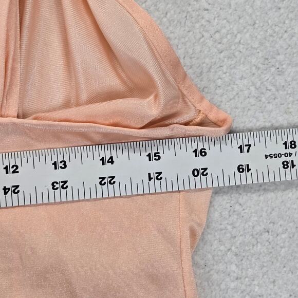 Olivia Lance Vpink  Satin Nightgown Lingerie Chemise L Slip Sheer 80s 90s Vtg - Picture 8 of 12